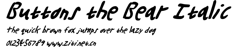 Buttons the Bear Italic.ttf字體轉換器圖片