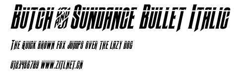 Butch & Sundance Bullet Italic.ttf字體轉換器圖片