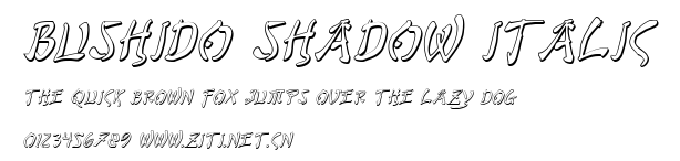 Bushido Shadow Italic.ttf字體轉換器圖片