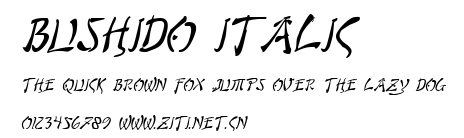Bushido Italic.ttf字體轉換器圖片