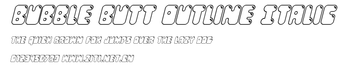 Bubble Butt Outline Italic.ttf