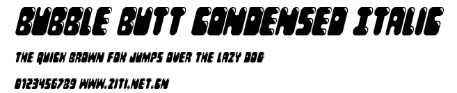 Bubble Butt Condensed Italic.ttf字體轉換器圖片