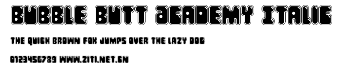 Bubble Butt Academy Italic.ttf字體轉換器圖片