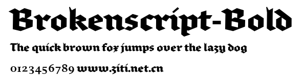 Brokenscript-Bold.ttf字體轉換器圖片
