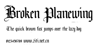 Broken Planewing.ttf字體轉換器圖片