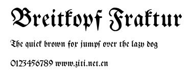 Breitkopf Fraktur.ttf字體轉換器圖片