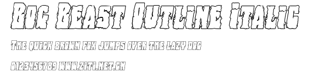 Bog Beast Outline Italic.ttf