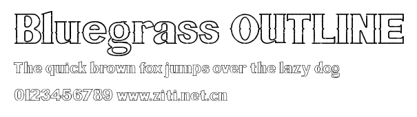 Bluegrass OUTLINE.otf字體轉換器圖片