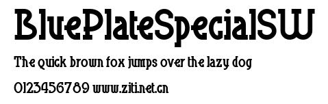 BluePlateSpecialSW.ttf字體轉換器圖片