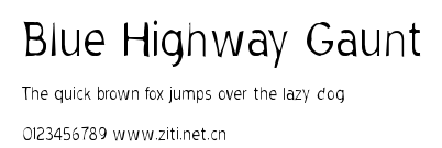 Blue Highway Gaunt.ttf字體轉換器圖片