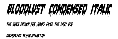 Bloodlust Condensed Italic.ttf字體轉換器圖片