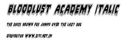 Bloodlust Academy Italic.ttf字體轉換器圖片