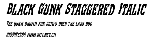 Black Gunk Staggered Italic.ttf字體轉換器圖片