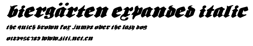 Biergärten Expanded Italic.ttf字體轉換器圖片