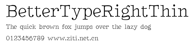 BetterTypeRightThin.ttf字體轉換器圖片