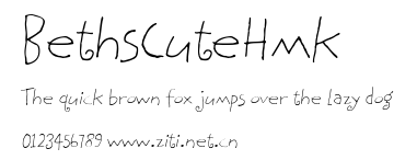 BethsCuteHmk.ttf字體轉換器圖片