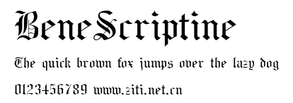 BeneScriptine.ttf字體轉換器圖片