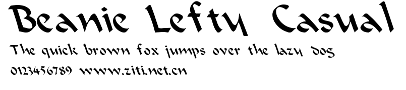 Beanie Lefty Casual.ttf字體轉換器圖片