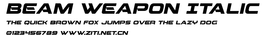 Beam Weapon Italic.ttf字體轉換器圖片