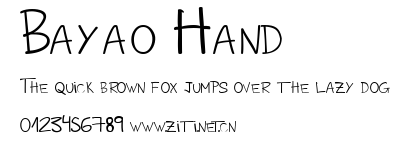 Bayao Hand.ttf字體轉換器圖片