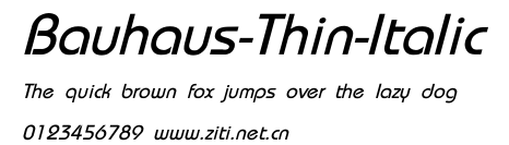 Bauhaus-Thin-Italic.ttf字體轉換器圖片