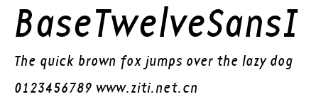 BaseTwelveSansI.ttf字體轉換器圖片