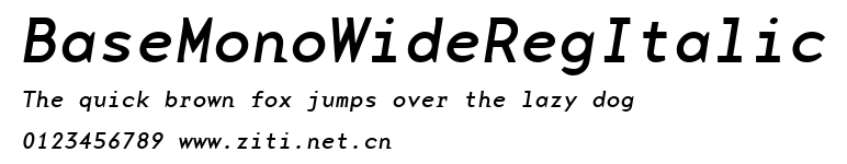 BaseMonoWideRegItalic.ttf字體轉換器圖片