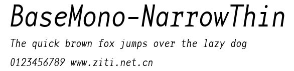 BaseMono-NarrowThin.ttf字體轉換器圖片