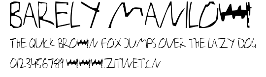 Barely Manilow.ttf字體轉換器圖片