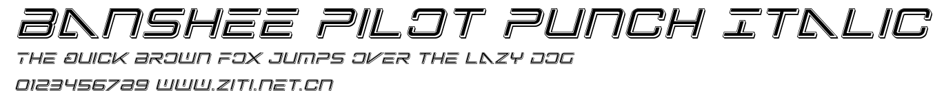 Banshee Pilot Punch Italic.ttf字體轉換器圖片