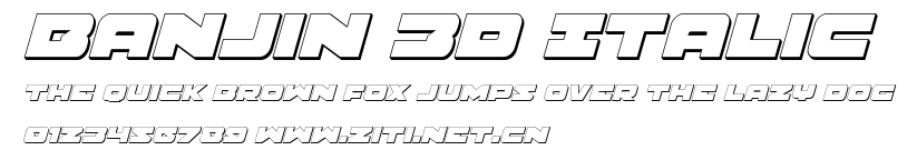 Banjin 3D Italic.ttf字體轉換器圖片