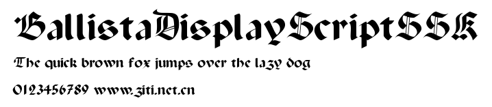 BallistaDisplayScriptSSK.ttf字體轉換器圖片