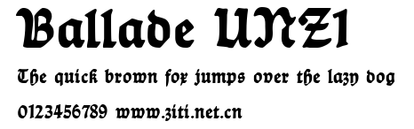 Ballade UNZ1.ttf字體轉換器圖片