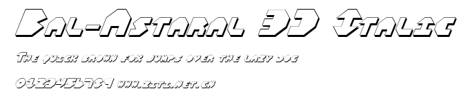 Bal-Astaral 3D Italic.ttf字體轉換器圖片