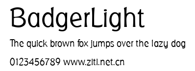 BadgerLight.ttf字體轉換器圖片