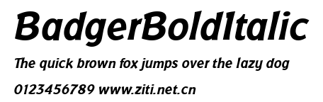 BadgerBoldItalic.ttf字體轉換器圖片