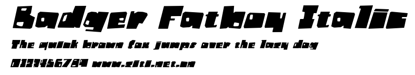 Badger Fatboy Italic.ttf字體轉換器圖片