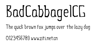 BadCabbageICG.ttf字體轉換器圖片