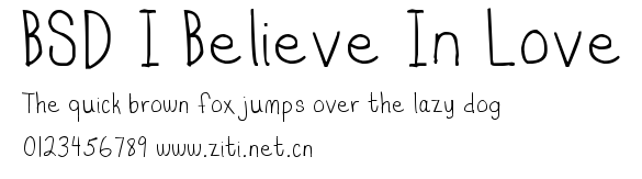 BSD I Believe In Love.ttf字體轉換器圖片