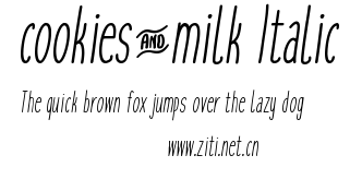cookies&milk Italic.ttf字體轉換器圖片