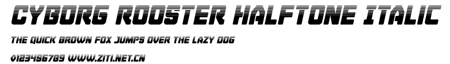 Cyborg Rooster Halftone Italic.ttf字體轉換器圖片