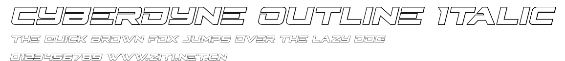 Cyberdyne Outline Italic.ttf字體轉換器圖片