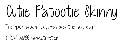 Cutie Patootie Skinny.ttf字體轉換器圖片