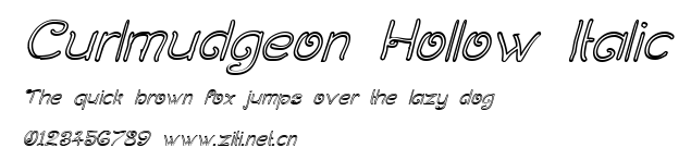 Curlmudgeon Hollow Italic.ttf字體轉換器圖片