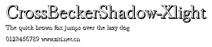 CrossBeckerShadow-Xlight.ttf字體轉換器圖片