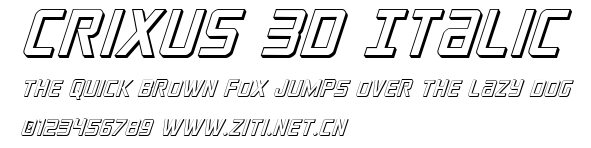 Crixus 3D Italic.ttf字體轉換器圖片