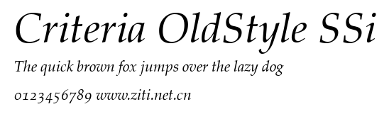 Criteria OldStyle SSi.ttf