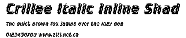 Crillee Italic Inline Shad.ttf字體轉換器圖片