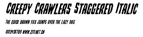 Creepy Crawlers Staggered Italic.ttf字體轉換器圖片