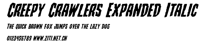Creepy Crawlers Expanded Italic.ttf字體轉換器圖片